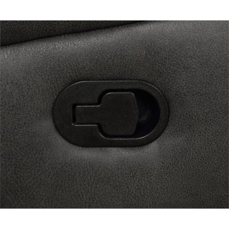 Pemberly Row Faux Leather Upholstered Tufted Back Glider Recliner Charcoal