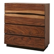 Pemberly Row Farmhouse 4-drawer Wood Chest in Smokey Walnut and Brown
