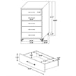 Pemberly Row 5-drawer Wood Rectangular Bedroom Chest in White