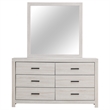 Pemberly Row 6-drawer Wood Dresser with Mirror Coastal White
