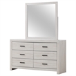 Pemberly Row 6-drawer Wood Dresser with Mirror Coastal White