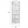 Pemberly Row 20-inch Crystal Shade Bedside Metal Table Lamp Black