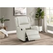 Pemberley Row Faux Leather Ivory Recliner Chair Non-Power Wall Hugger 38.25