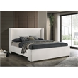 Pemberly Row Boucle Fabric Upholstered Eastern King Platform Bed White