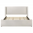 Pemberly Row Boucle Fabric Upholstered Eastern King Platform Bed White