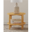 Pemberly Row Transitional Round Solid Wood Side End Table in Maple Brown