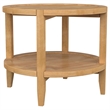 Pemberly Row Transitional Round Solid Wood Side End Table in Maple Brown