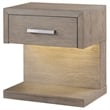 Pemberly Row 1-Drawer Rectangular Transitional Wood Nightstand Barley Brown