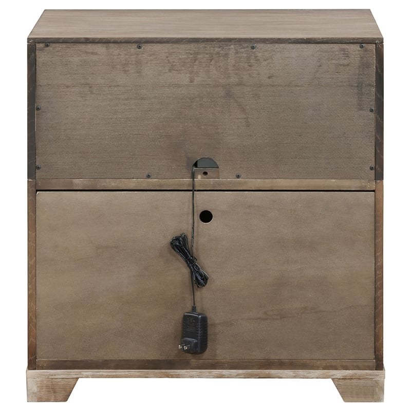 Pemberly Row 1-Drawer Rectangular Transitional Wood Nightstand Barley Brown