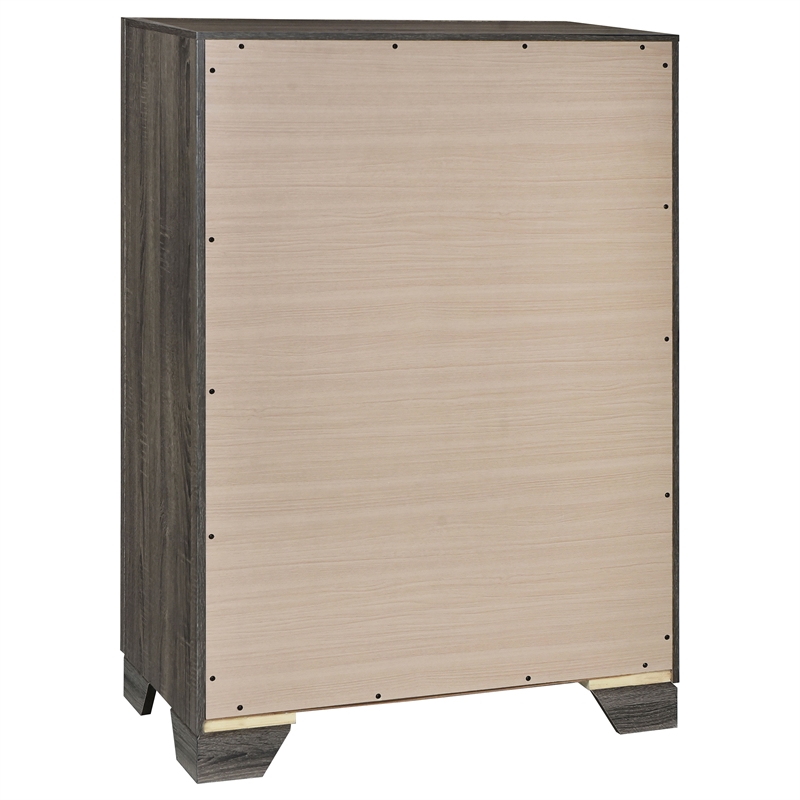 Pemberly Row 5-Piece Transitional Wood Queen Bedroom Set in Brown Oak