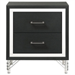 Pemberly Row 2-Drawer Rectangular Modern Engineered Wood Nightstand in Black