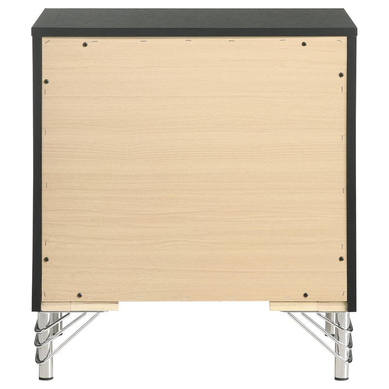 Pemberly Row 2-Drawer Rectangular Modern Engineered Wood Nightstand in Black