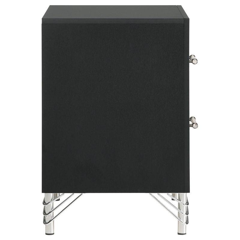 Pemberly Row 2-Drawer Rectangular Modern Engineered Wood Nightstand in Black