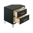 Pemberly Row 2-Drawer Rectangular Modern Engineered Wood Nightstand in Black