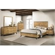 Pemberly Row 5-Piece Wood Full Bedroom Set in Natural Pine and Brown