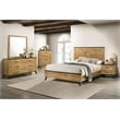 Pemberly Row 2-Drawer Rectangular Wood Nightstand in Natural Pine and Brown