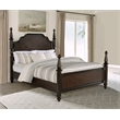 Pemberly Row Four Poster Traditional Wood Queen Bed in Dark Oak