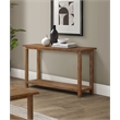 Pemberly Row Rectangular Wood Console Table with Shelf in Distressed Brown