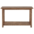 Pemberly Row Rectangular Wood Console Table with Shelf in Distressed Brown