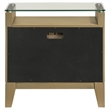Pemberly Row 2-Drawer Glass Top Modern Wood Nightstand Natural Pine