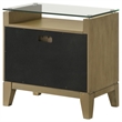 Pemberly Row 2-Drawer Glass Top Modern Wood Nightstand Natural Pine