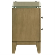 Pemberly Row 2-Drawer Glass Top Modern Wood Nightstand Natural Pine