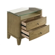 Pemberly Row 2-Drawer Glass Top Modern Wood Nightstand Natural Pine