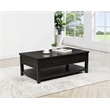 Pemberly Row 2-Drawer Rectangular Wood Coffee Table Distressed Java and Black