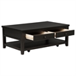 Pemberly Row 2-Drawer Rectangular Wood Coffee Table Distressed Java and Black
