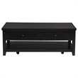 Pemberly Row 2-Drawer Rectangular Wood Coffee Table Distressed Java and Black