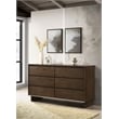 Pemberly Row 6-Drawer Rectangular Transitional Wood Dresser Warm Brown