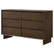 Pemberly Row 6-Drawer Rectangular Transitional Wood Dresser Warm Brown