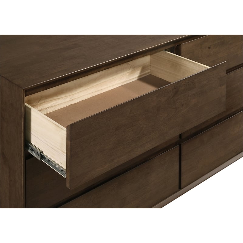 Pemberly Row 6-Drawer Rectangular Transitional Wood Dresser Warm Brown