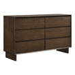 Pemberly Row 6-Drawer Rectangular Transitional Wood Dresser Warm Brown