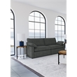 Pemberly Row Fabric Upholstered Modular Power Loveseat in Dark Gray