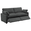 Pemberly Row Fabric Upholstered Modular Power Loveseat in Dark Gray
