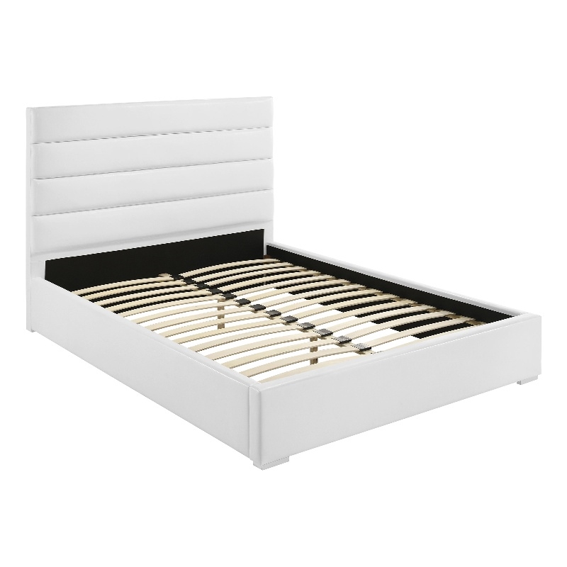 Pemberly Row 53-inch Faux Leather Upholstered California King Bed in White