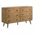 Pemberly Row 6-Drawer Mid-Century Wood Bedroom Dresser in Light Ash