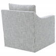 Pemberly Row Fabric Upholstered Sloped Arm Accent Swivel Chair in Gray