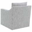Pemberly Row Fabric Upholstered Sloped Arm Accent Swivel Chair in Gray
