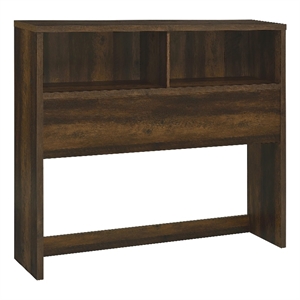 Pemberly Row Transitional 49&quot Wood Full Bookcase Headboard in Dark Pine