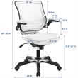 Pemberly Row Modern Mesh Fabric Office Chair in White Finish