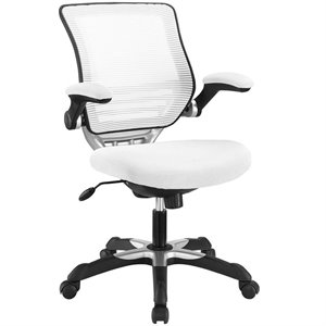 Pemberly Row Modern Mesh Fabric Office Chair in White Finish