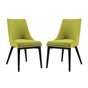 Pemberly Row 19&quot Fabric Dining Side Chair in Wheatgrass Green (Set of 2)
