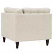 Pemberly Row Upholstered Polyester Fabric Sofa Corner Chair in Beige