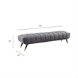 Pemberly Row Tufted Performance Velvet Bench in Gray and Black