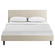 Pemberly Row Full Modern Polyester Fabric Bed in Beige Finish