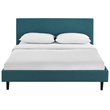 Pemberly Row Full Modern Polyester Fabric Bed in Teal Blue Finish