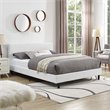 Pemberly Row Full Modern Polyester Fabric Bed in White Finish
