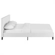 Pemberly Row Full Modern Polyester Fabric Bed in White Finish
